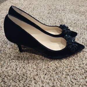 L. K. Bennett velvet kitten heel pump